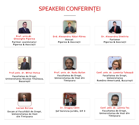 Speakeri Conferinţa Dreptul Afacerilor 2017