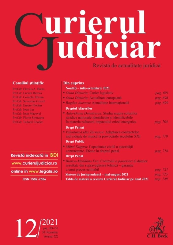 Revista Curierul Judiciar nr. 12/2021 Revista Curierul Judiciar nr. 12/2021
